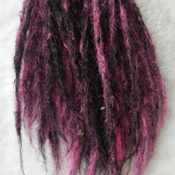 crochet decorated knotty pink black dreadlocks main image 6